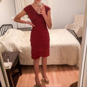 Adrianna Papell burgundy red dress
